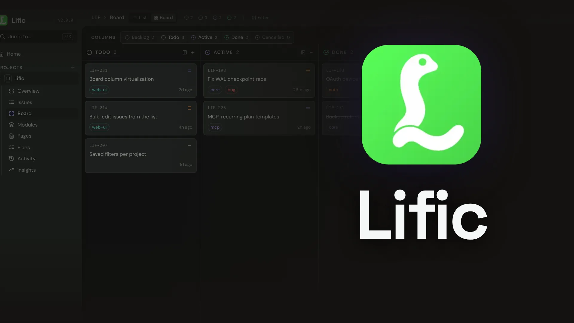 Lific screenshot